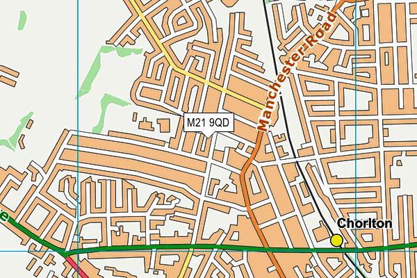 M21 9QD map - OS VectorMap District (Ordnance Survey)