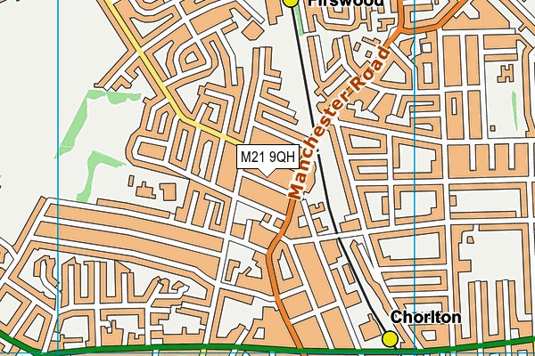 M21 9QH map - OS VectorMap District (Ordnance Survey)