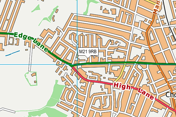 M21 9RB map - OS VectorMap District (Ordnance Survey)