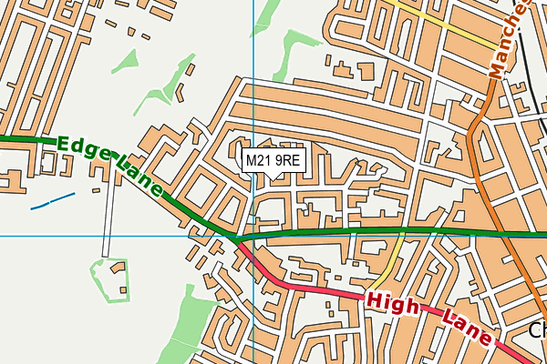M21 9RE map - OS VectorMap District (Ordnance Survey)