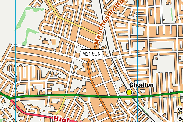 M21 9UN map - OS VectorMap District (Ordnance Survey)