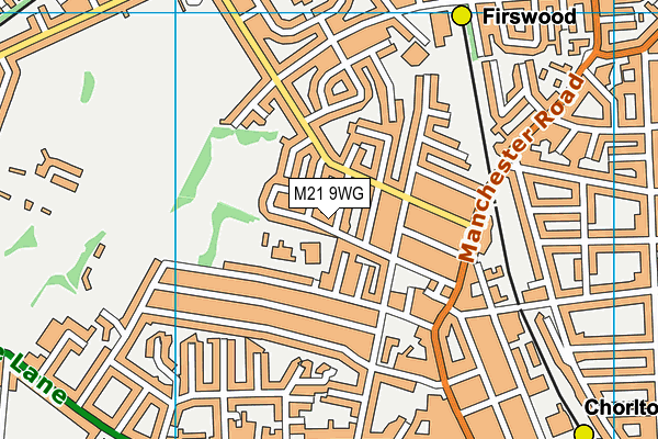 M21 9WG map - OS VectorMap District (Ordnance Survey)