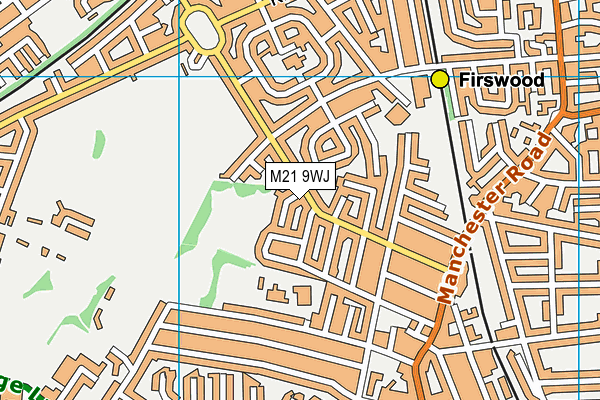 M21 9WJ map - OS VectorMap District (Ordnance Survey)