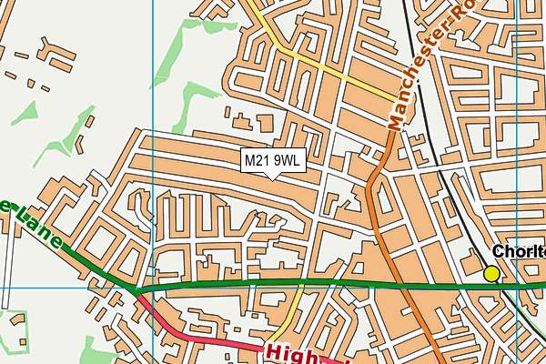 M21 9WL map - OS VectorMap District (Ordnance Survey)