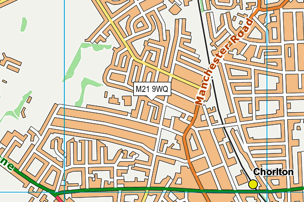 M21 9WQ map - OS VectorMap District (Ordnance Survey)