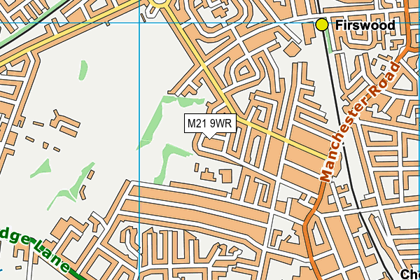 M21 9WR map - OS VectorMap District (Ordnance Survey)