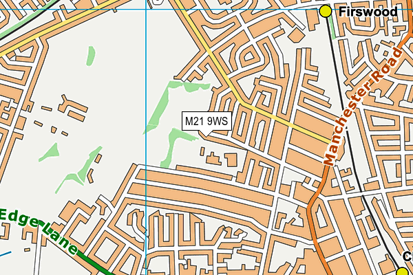 M21 9WS map - OS VectorMap District (Ordnance Survey)
