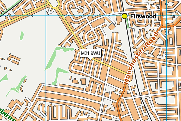 M21 9WU map - OS VectorMap District (Ordnance Survey)