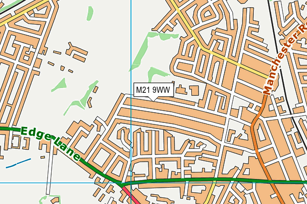 M21 9WW map - OS VectorMap District (Ordnance Survey)