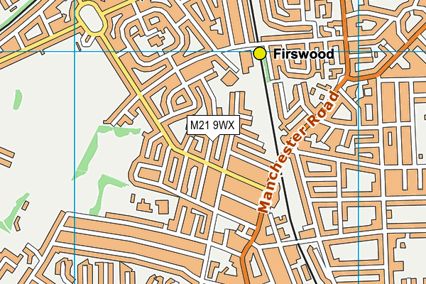 M21 9WX map - OS VectorMap District (Ordnance Survey)