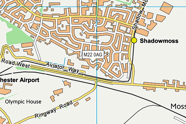 M22 0AG map - OS VectorMap District (Ordnance Survey)