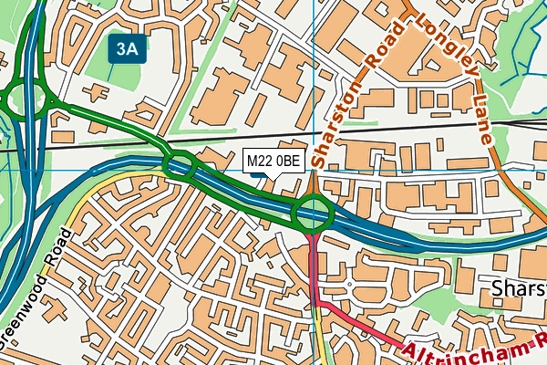 M22 0BE map - OS VectorMap District (Ordnance Survey)