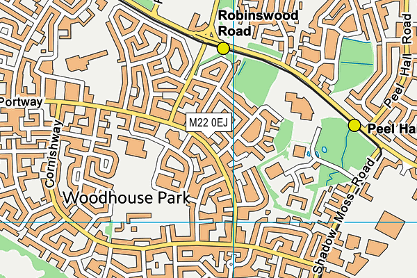 M22 0EJ map - OS VectorMap District (Ordnance Survey)