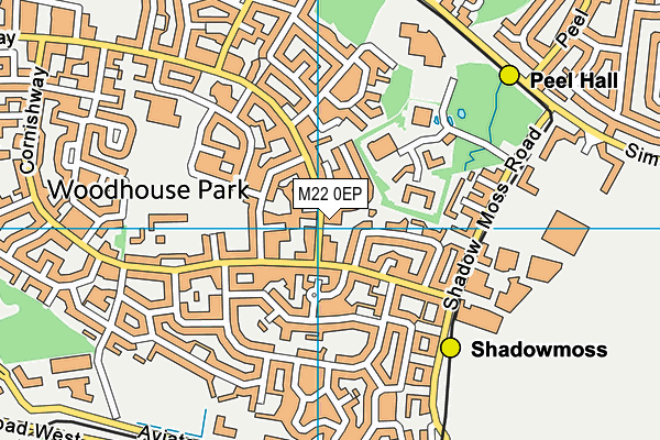 M22 0EP map - OS VectorMap District (Ordnance Survey)