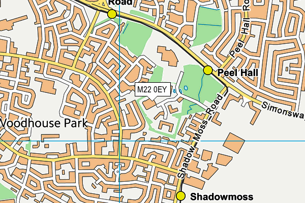M22 0EY map - OS VectorMap District (Ordnance Survey)