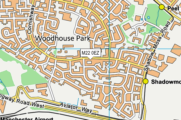 M22 0EZ map - OS VectorMap District (Ordnance Survey)