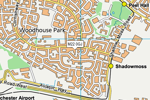 M22 0GJ map - OS VectorMap District (Ordnance Survey)