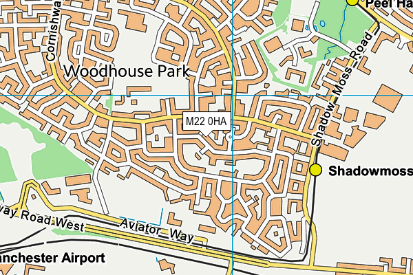 M22 0HA map - OS VectorMap District (Ordnance Survey)