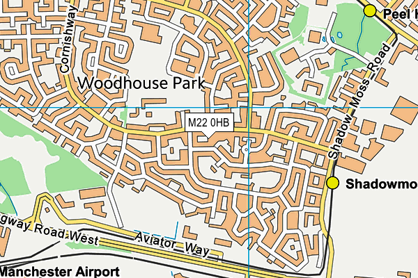 M22 0HB map - OS VectorMap District (Ordnance Survey)