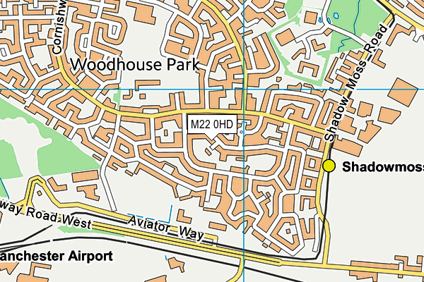 M22 0HD map - OS VectorMap District (Ordnance Survey)