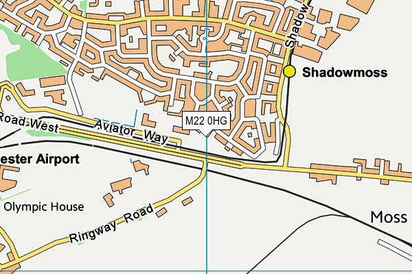 M22 0HG map - OS VectorMap District (Ordnance Survey)