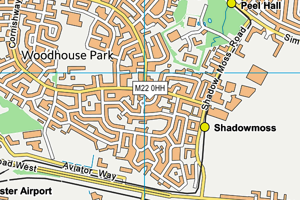 M22 0HH map - OS VectorMap District (Ordnance Survey)