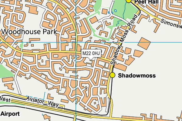 M22 0HJ map - OS VectorMap District (Ordnance Survey)
