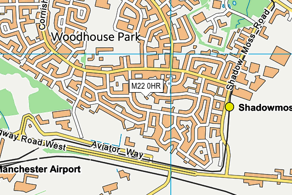 M22 0HR map - OS VectorMap District (Ordnance Survey)