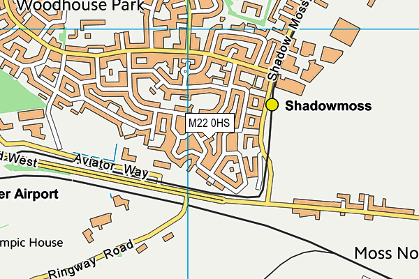 M22 0HS map - OS VectorMap District (Ordnance Survey)