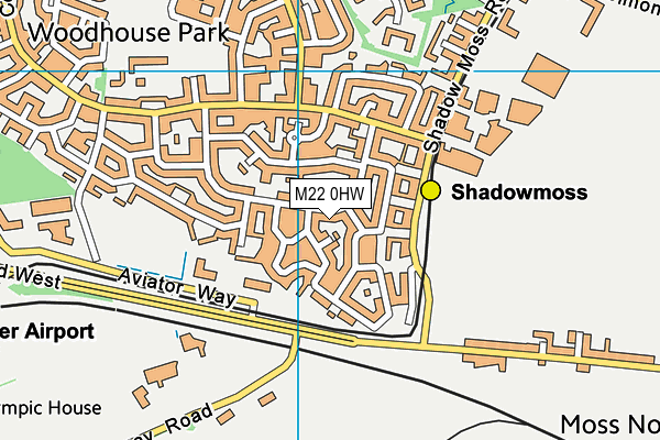 M22 0HW map - OS VectorMap District (Ordnance Survey)