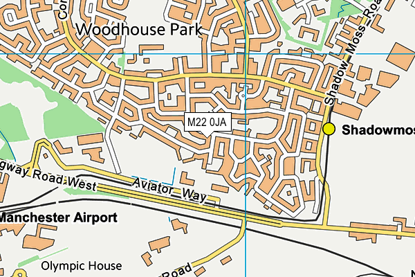 M22 0JA map - OS VectorMap District (Ordnance Survey)