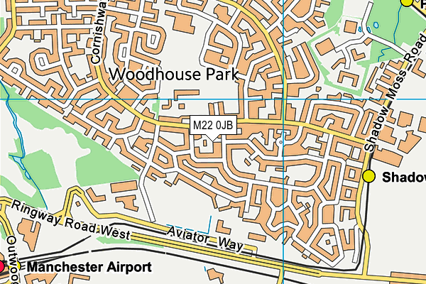 M22 0JB map - OS VectorMap District (Ordnance Survey)