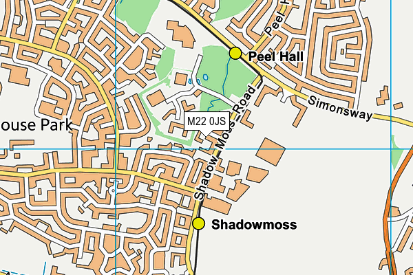 M22 0JS map - OS VectorMap District (Ordnance Survey)