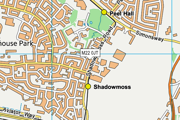 M22 0JT map - OS VectorMap District (Ordnance Survey)