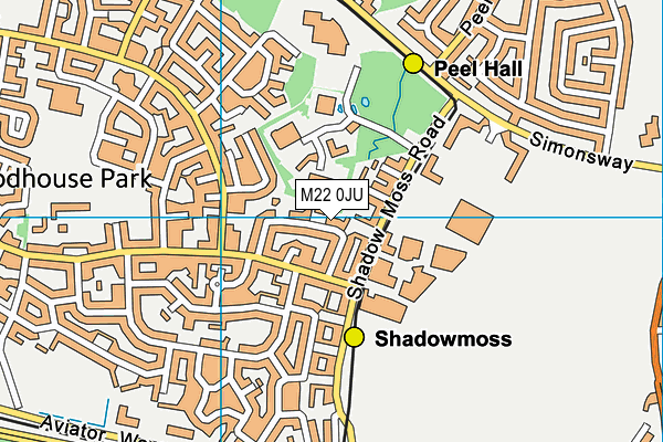 M22 0JU map - OS VectorMap District (Ordnance Survey)