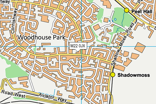 M22 0JX map - OS VectorMap District (Ordnance Survey)