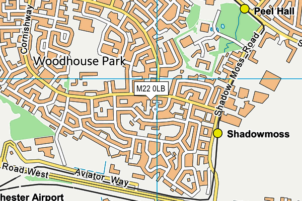 M22 0LB map - OS VectorMap District (Ordnance Survey)