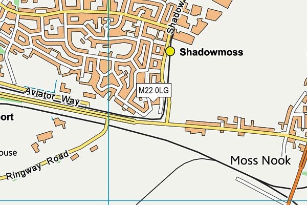 M22 0LG map - OS VectorMap District (Ordnance Survey)