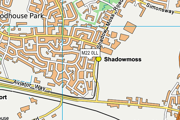 M22 0LL map - OS VectorMap District (Ordnance Survey)