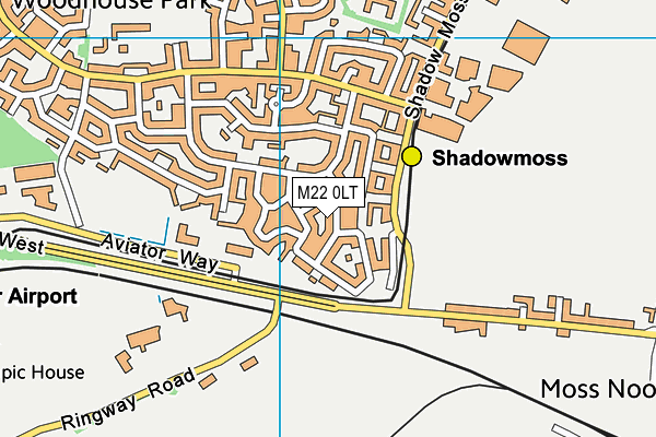 M22 0LT map - OS VectorMap District (Ordnance Survey)