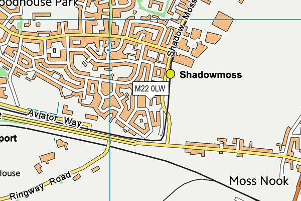 M22 0LW map - OS VectorMap District (Ordnance Survey)