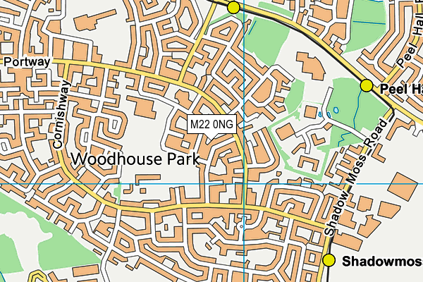 M22 0NG map - OS VectorMap District (Ordnance Survey)