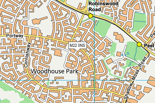 M22 0NS map - OS VectorMap District (Ordnance Survey)