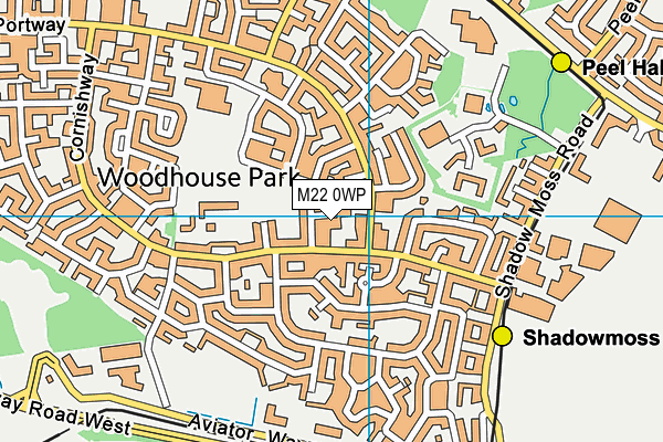 M22 0WP map - OS VectorMap District (Ordnance Survey)