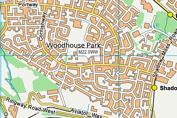 M22 0WW map - OS VectorMap District (Ordnance Survey)