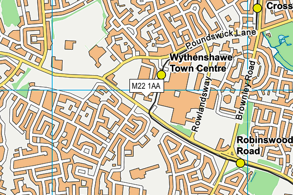 M22 1AA map - OS VectorMap District (Ordnance Survey)