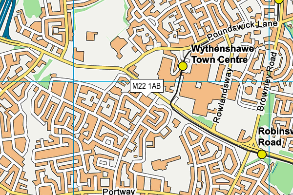 M22 1AB map - OS VectorMap District (Ordnance Survey)