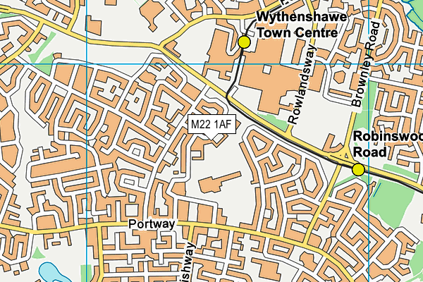 M22 1AF map - OS VectorMap District (Ordnance Survey)