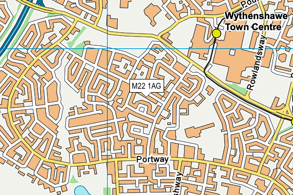 M22 1AG map - OS VectorMap District (Ordnance Survey)