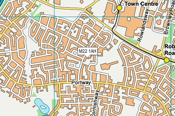 M22 1AH map - OS VectorMap District (Ordnance Survey)